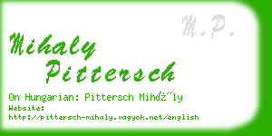 mihaly pittersch business card